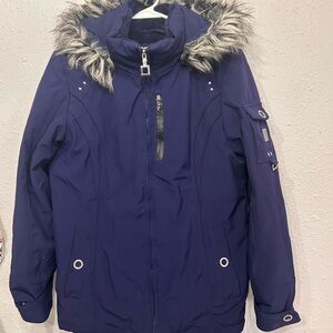 Stylish Purple Winter Jacket with Removable Faux Fur Hood “ZeroXposur”